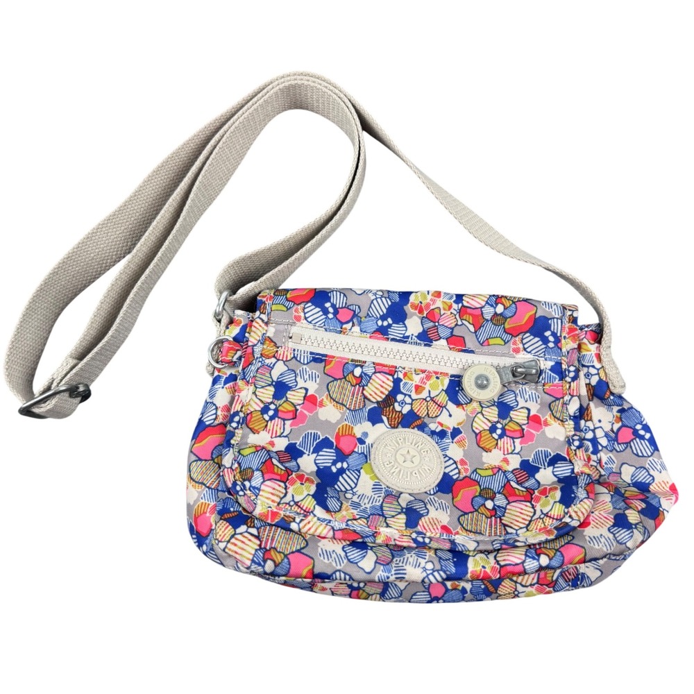Kipling Crossbody Bag Womens‎ Small Multicolor Floral Nylon Adjustable Strap